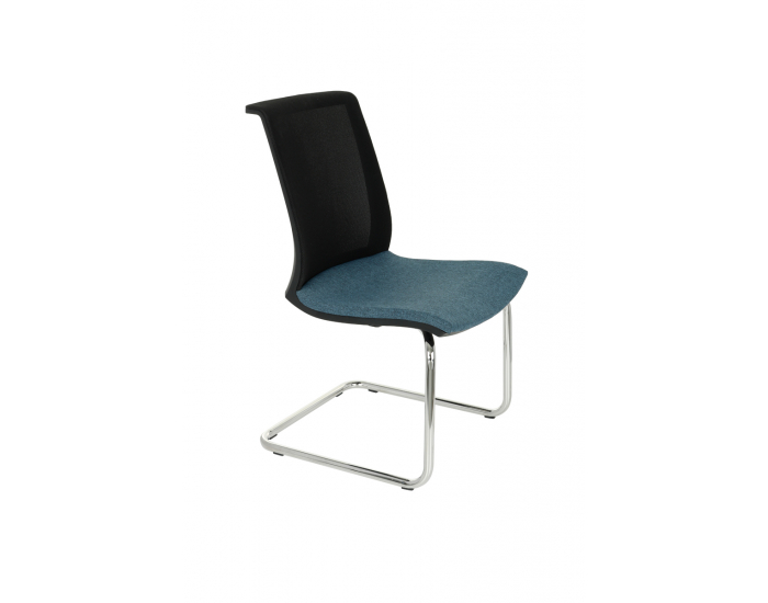 Konferenčná stolička Libon V BS - modrá / čierna / chróm