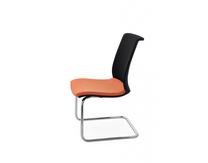 Konferenčná stolička Libon V BS - oranžová / čierna / chróm