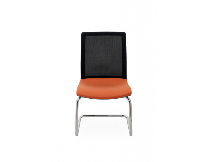 Konferenčná stolička Libon V BS - oranžová / čierna / chróm