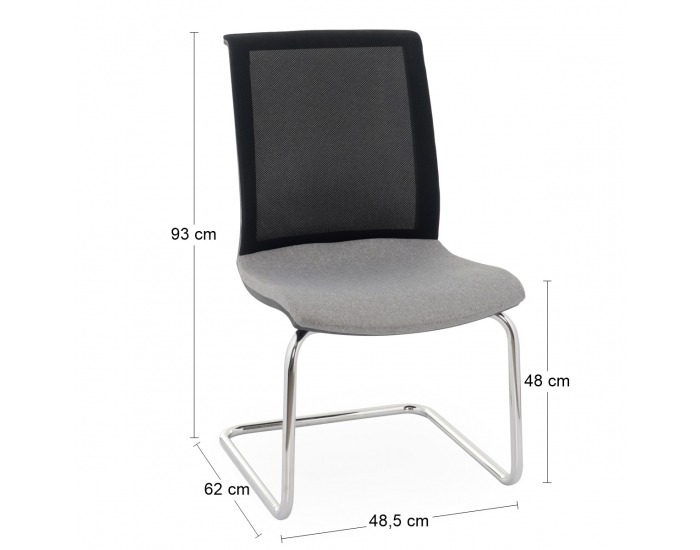 Konferenčná stolička Libon V BS - sivá / čierna / chróm