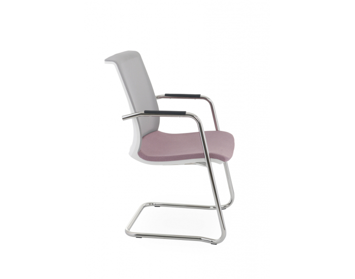Konferenčná stolička s podrúčkami Libon V WS Arm - staroružová / sivá / biela / chróm