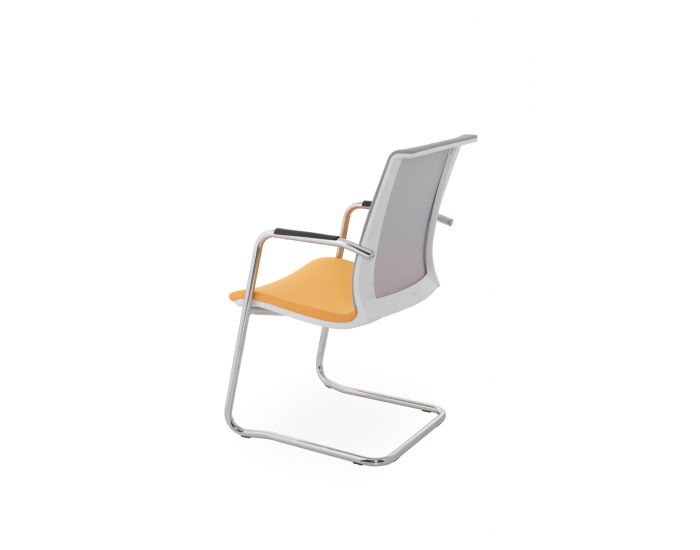 Konferenčná stolička s podrúčkami Libon V WS Arm - žltá / sivá / biela / chróm