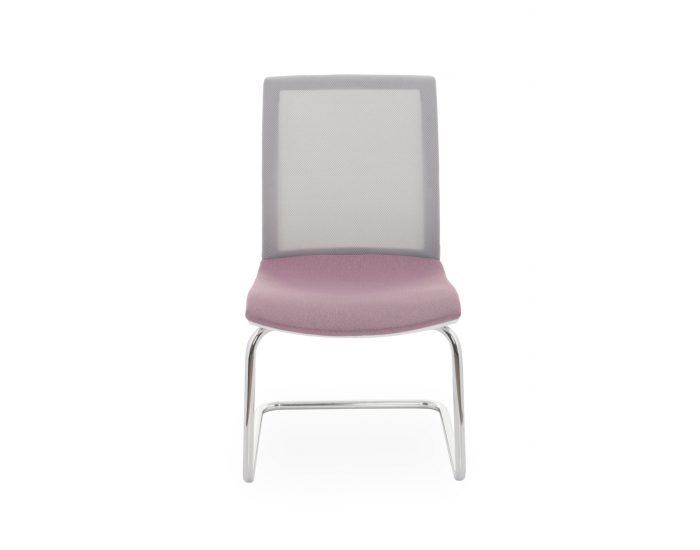 Konferenčná stolička Libon V WS - staroružová / sivá / biela / chróm