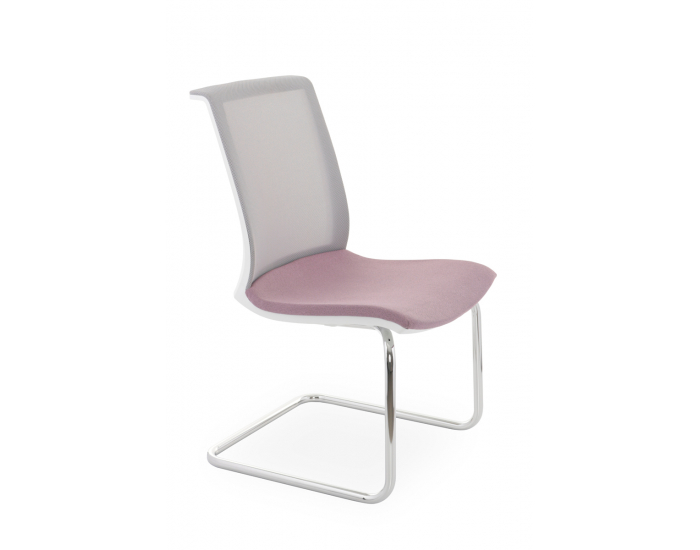 Konferenčná stolička Libon V WS - staroružová / sivá / biela / chróm