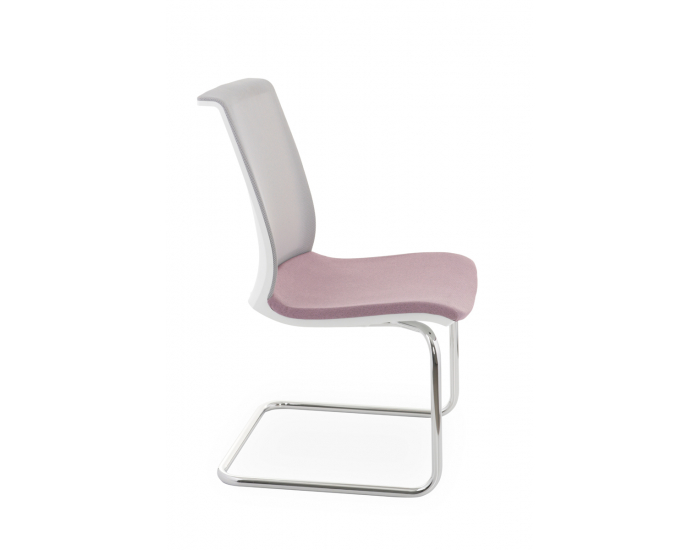 Konferenčná stolička Libon V WS - staroružová / sivá / biela / chróm