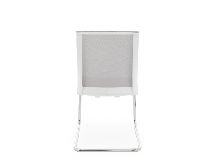 Konferenčná stolička Libon V WS - staroružová / sivá / biela / chróm