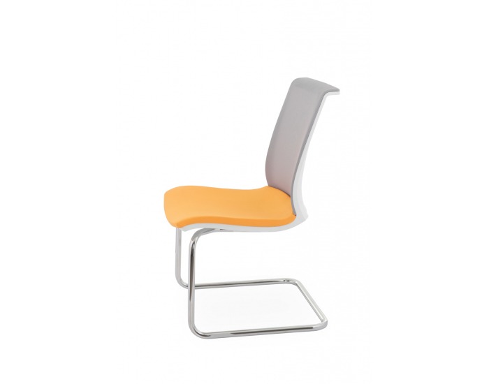 Konferenčná stolička Libon V WS - žltá / sivá / biela / chróm