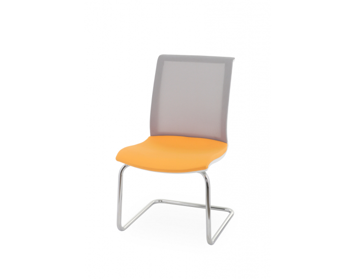 Konferenčná stolička Libon V WS - žltá / sivá / biela / chróm