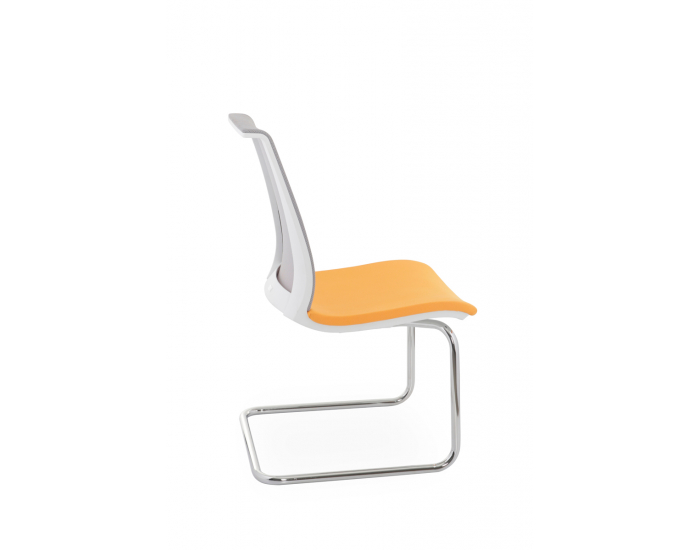 Konferenčná stolička Libon V WS - žltá / sivá / biela / chróm