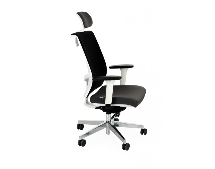 Kancelárska stolička s podrúčkami Libon WS HD - čierna / biela / chróm