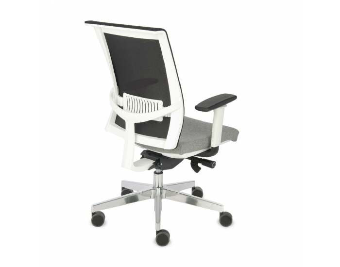 Kancelárska stolička s podrúčkami Libon WS - sivá / čierna / biela / chróm