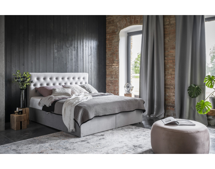 Čalúnená manželská posteľ s úložným priestorom Liborn 140 - tmavozelená