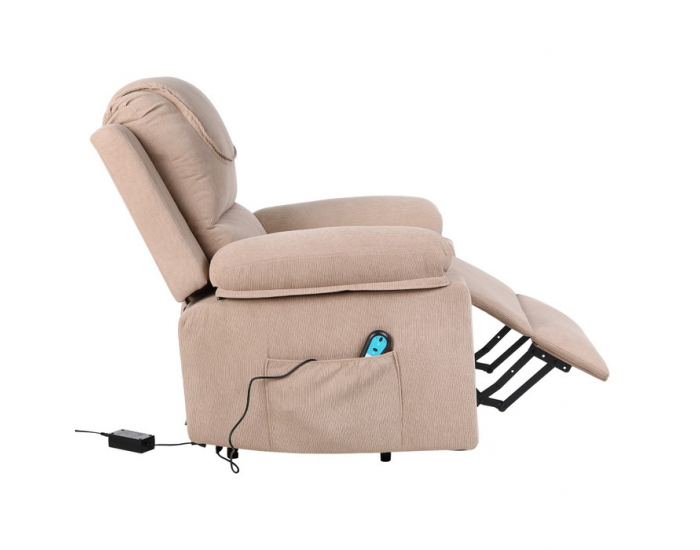Masážne polohovacie kreslo s vyhrievaním Liftelo - hnedá