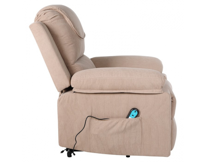 Masážne polohovacie kreslo s vyhrievaním Liftelo - hnedá