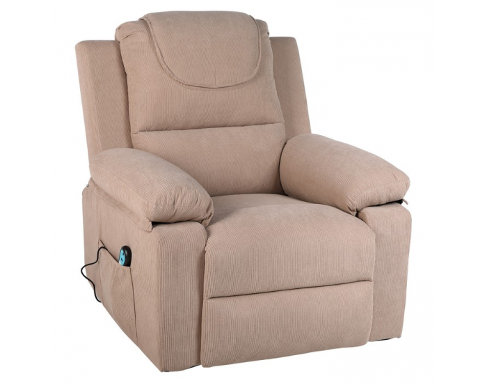 Masážne polohovacie kreslo s vyhrievaním Liftelo - hnedá