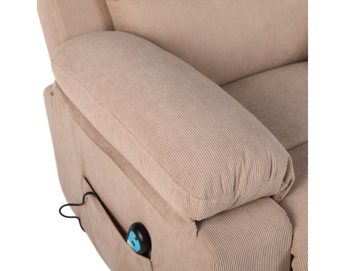 Masážne polohovacie kreslo s vyhrievaním Liftelo - hnedá