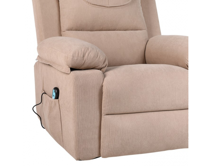 Masážne polohovacie kreslo s vyhrievaním Liftelo - hnedá