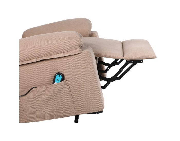 Masážne polohovacie kreslo s vyhrievaním Liftelo - hnedá