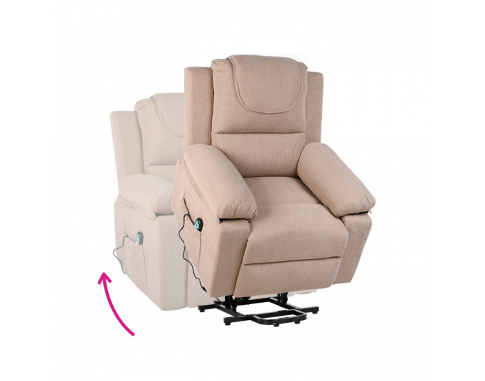 Masážne polohovacie kreslo s vyhrievaním Liftelo - hnedá