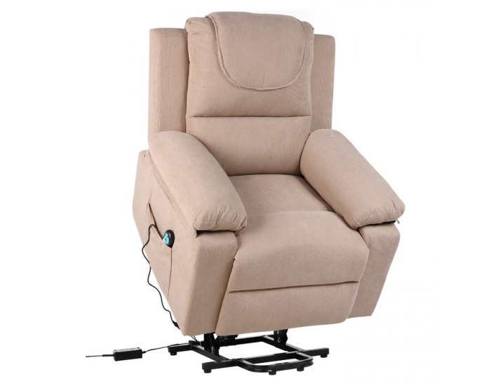 Masážne polohovacie kreslo s vyhrievaním Liftelo - hnedá