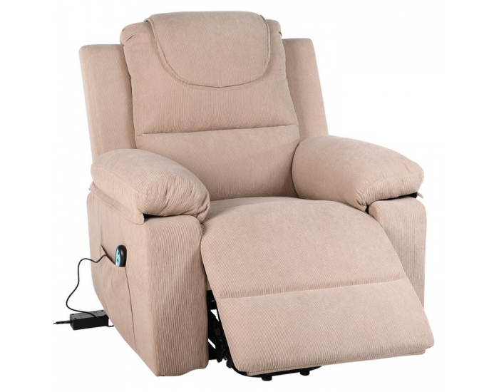 Masážne polohovacie kreslo s vyhrievaním Liftelo - hnedá