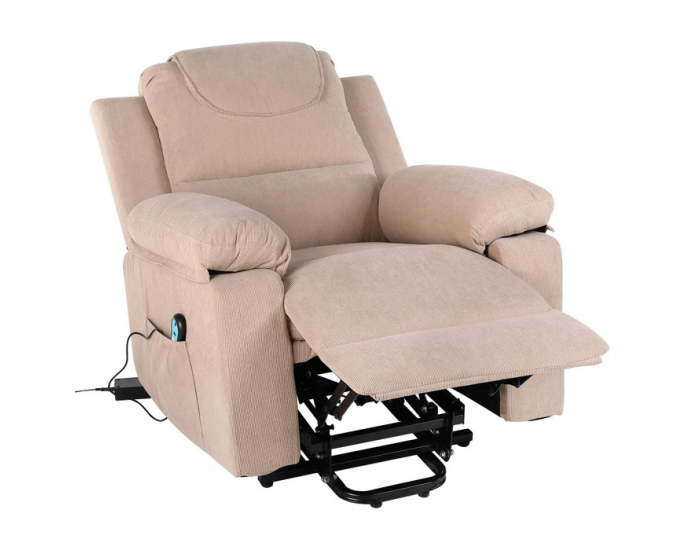 Masážne polohovacie kreslo s vyhrievaním Liftelo - hnedá