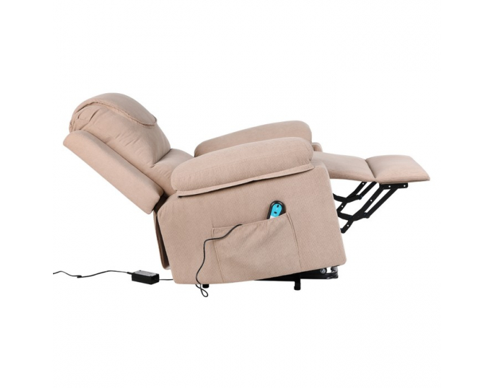 Masážne polohovacie kreslo s vyhrievaním Liftelo - hnedá