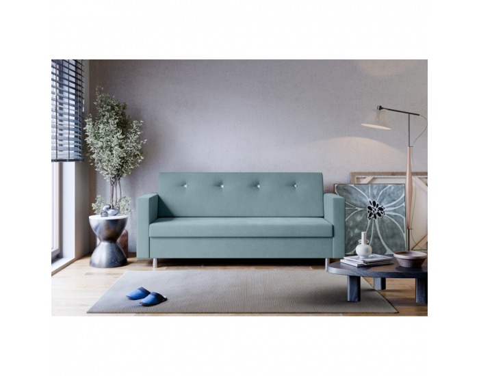 Rozkladacia pohovka s úložným priestorom Lilana - mentolová