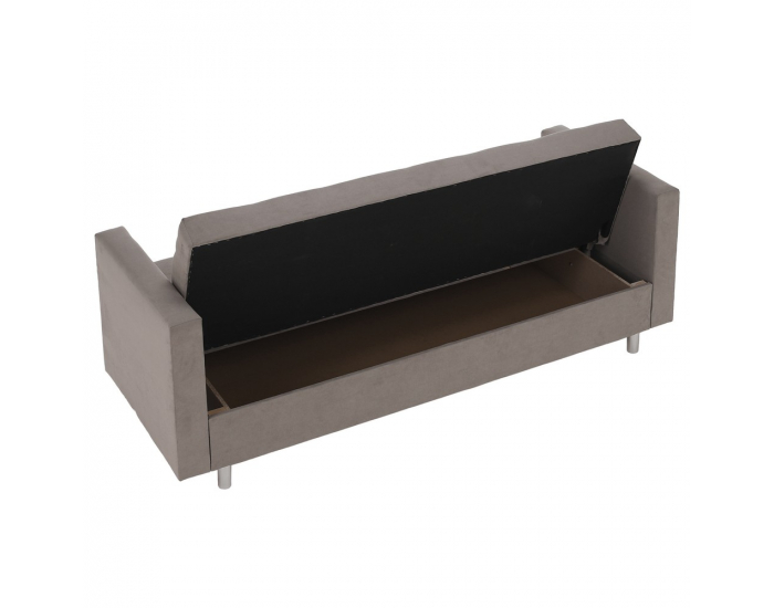 Rozkladacia pohovka s úložným priestorom Lilana - sivobéžová (taupe)