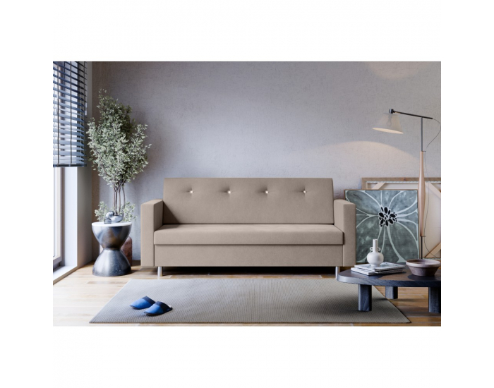 Rozkladacia pohovka s úložným priestorom Lilana - sivobéžová (taupe)