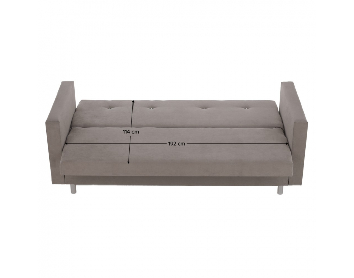 Rozkladacia pohovka s úložným priestorom Lilana - sivobéžová (taupe)