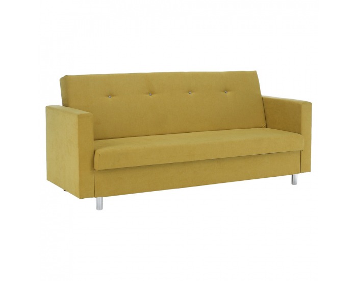 Rozkladacia pohovka s úložným priestorom Lilana - žltá