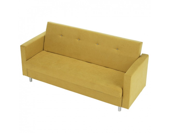 Rozkladacia pohovka s úložným priestorom Lilana - žltá