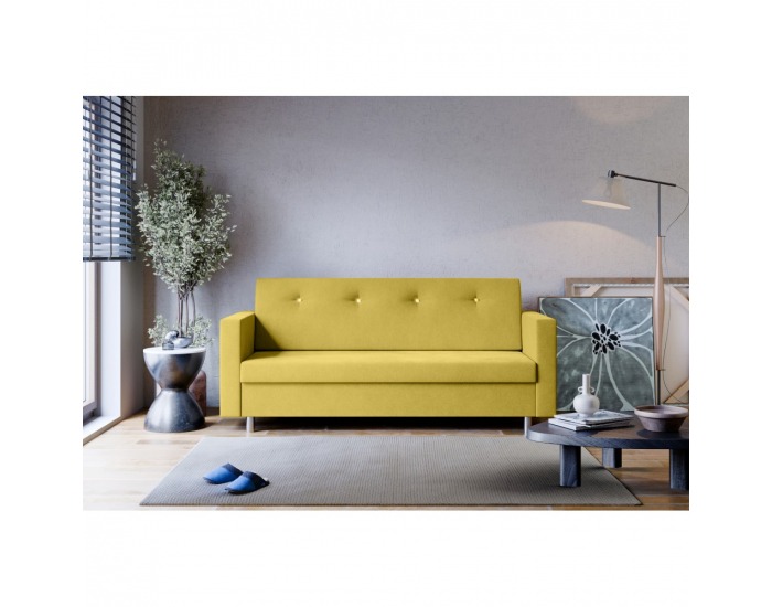 Rozkladacia pohovka s úložným priestorom Lilana - žltá