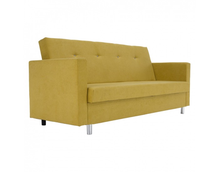 Rozkladacia pohovka s úložným priestorom Lilana - žltá