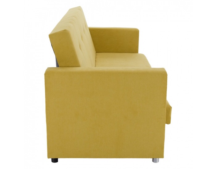 Rozkladacia pohovka s úložným priestorom Lilana - žltá