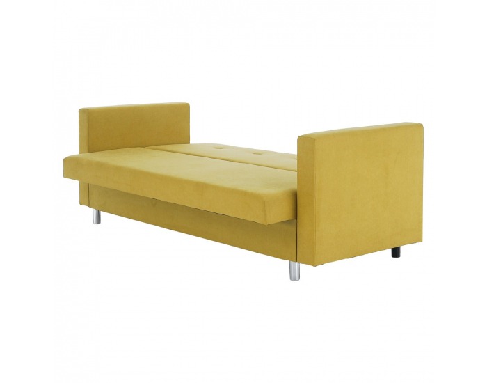 Rozkladacia pohovka s úložným priestorom Lilana - žltá