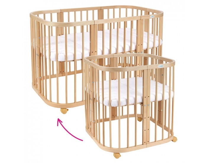 Detská rastúca postieľka s matracom 7v1 Lili - prírodná