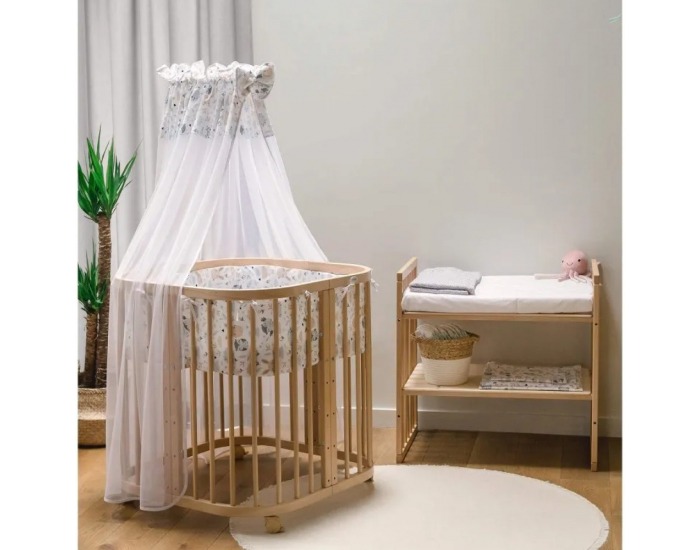 Detská rastúca postieľka s matracom 7v1 Lili - prírodná