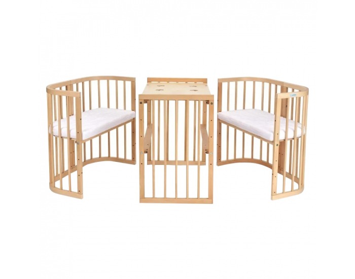 Detská rastúca postieľka s matracom 7v1 Lili - prírodná