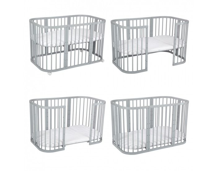 Detská rastúca postieľka s matracom 7v1 Lili - svetlosivá