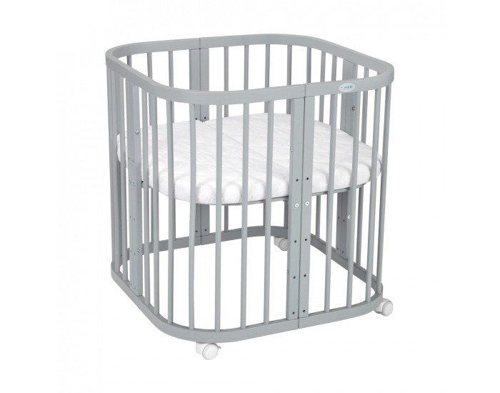 Detská rastúca postieľka s matracom 7v1 Lili - svetlosivá