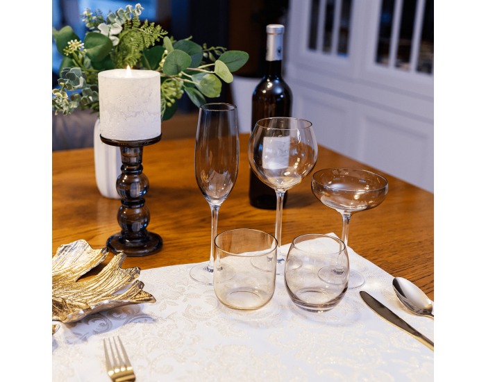 Pohár na vodu (6 ks) Lilo Typ 4 450 ml - tmavohnedá dymová