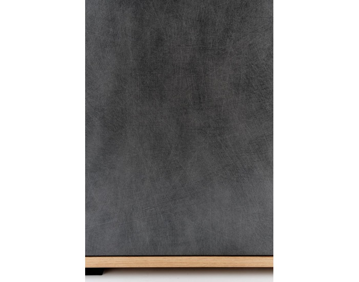 Jednodverová komoda so zásuvkami Lima KM2 - dub wotan / sivá