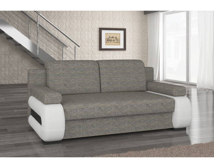 Rozkladacia pohovka Limia - sivá (Berlin 01) / biela (Soft 17)