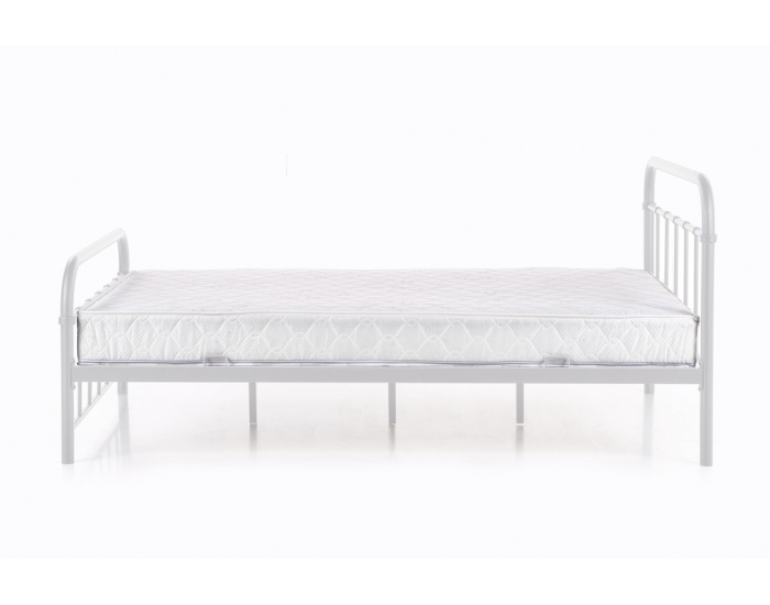 Kovová jednolôžková posteľ s roštom Linda 120 - biela