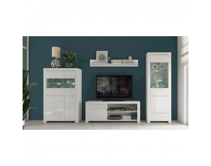 Vitrína Lindy 2D2W - biely lesk