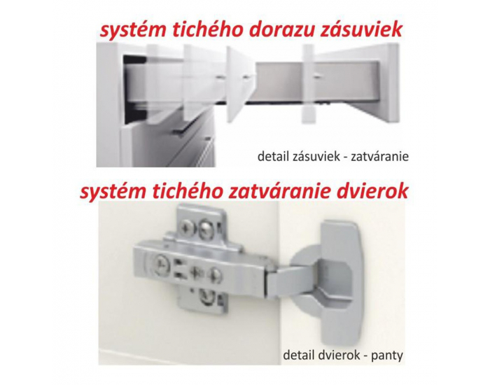 Dolná kuchynská skrinka Line White D60S3 - biely vysoký lesk / dub sonoma