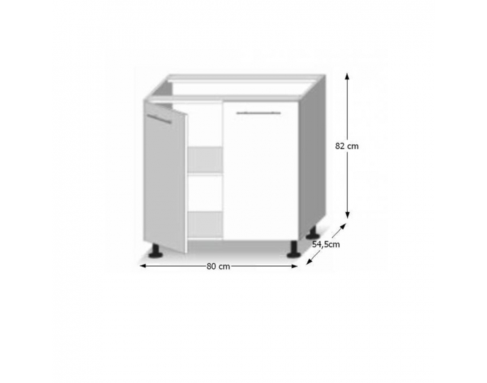 Dolná kuchynská skrinka Line D80 - dub sonoma / biela