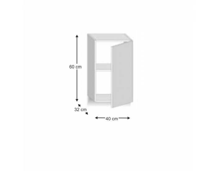 Horná kuchynská skrinka Line G40 - dub sonoma / biela